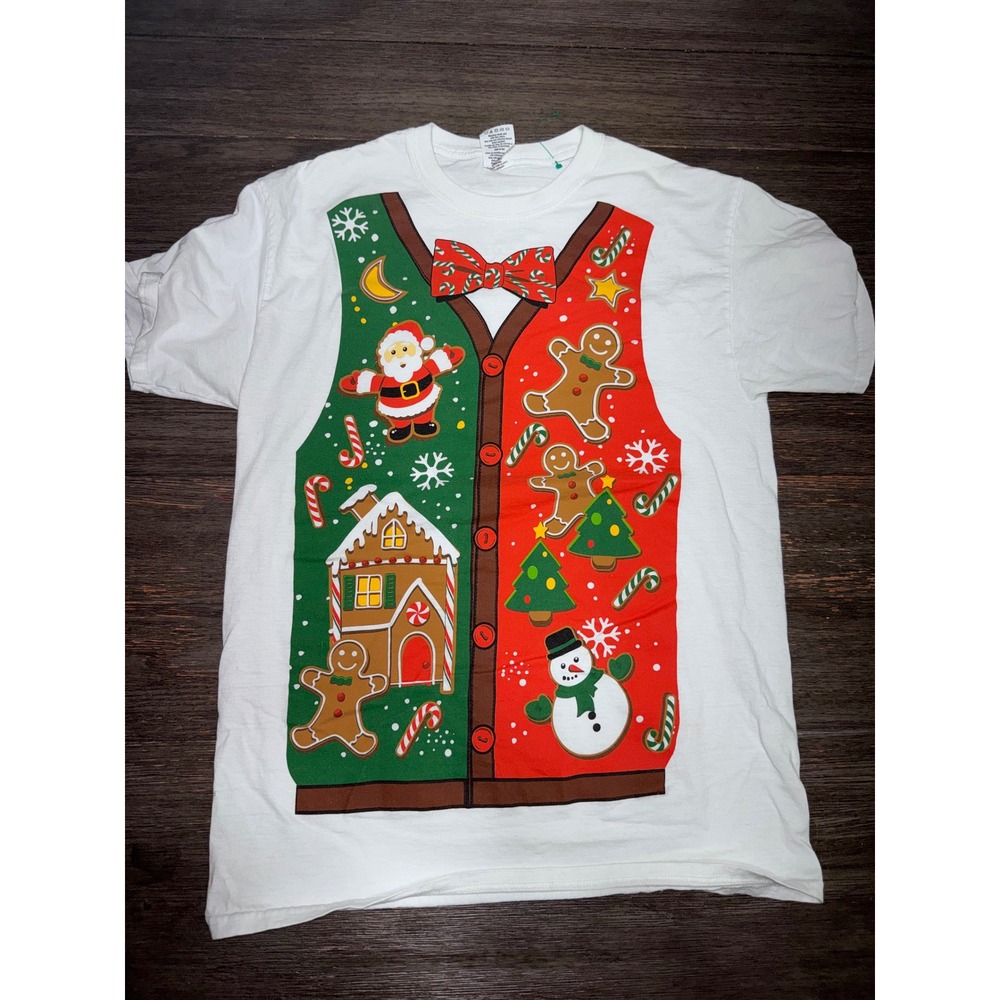Dec 25th Mens White Ugly Christmas Sweater Vest Graphic T-Shirt Medium